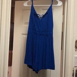 Blue romper.